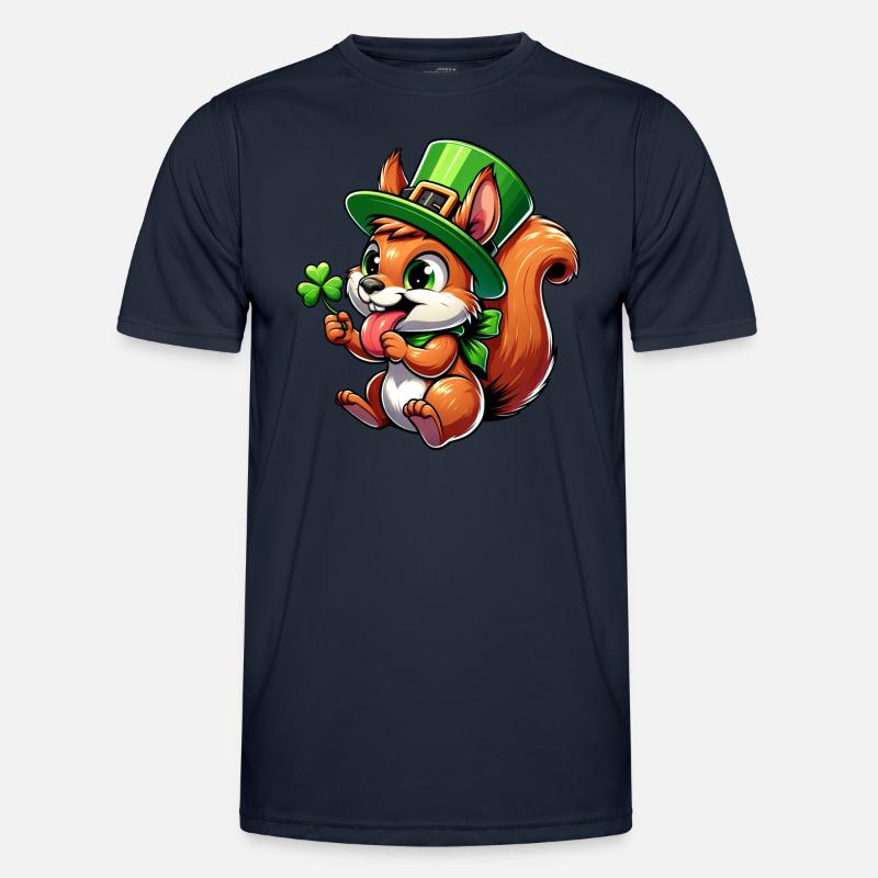 St. Patrick's freches Eichhörnchen - Männer Funktions-T-Shirt - Navy