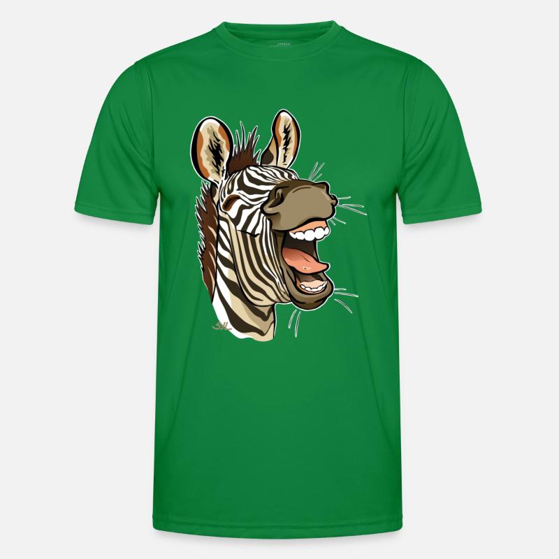Lachender Zebra (weiße Ränder) Männer Funktions-T-Shirt