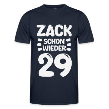 Zack 29 again! Birthday - Men's Functional T-Shirt - navy - Front - AI Model Male 178 dark (178cm)