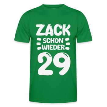 Zack 29 again! Birthday - Men's Functional T-Shirt - kelly green - Front - AI Model Male 178 dark (178cm)
