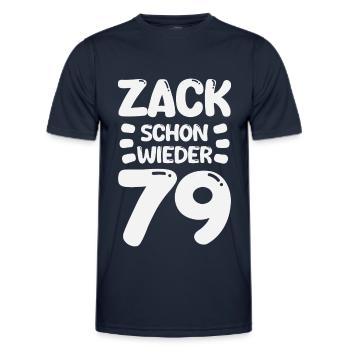 Zack 79 again! Birthday - Men's Functional T-Shirt - navy - Front - AI Model Male 178 dark (178cm)
