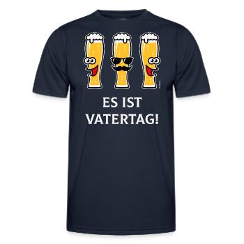 Es Ist Vatertag! (3 Biergläser / Bier / 4C) - Männer Funktions-T-Shirt - Navy - Vorne - AI Model Male 178 dark (178cm)