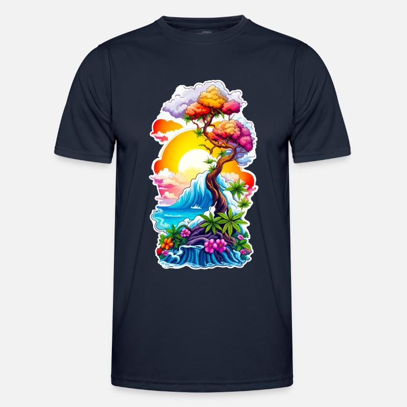 High waves 05 - Männer Funktions-T-Shirt - Navy