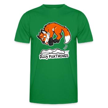 Red Fox Doing Foxthings - Men's Functional T-Shirt - kelly green - Front - AI Model Male 178 dark (178cm)
