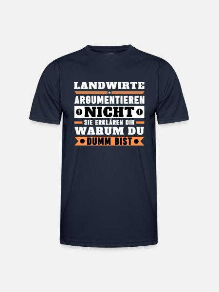 Landwirte argumentieren nicht - Männer Funktions-T-Shirt - Navy
