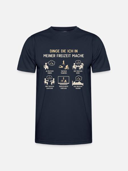 Triathlet Triathlon Humor Freizeit - Männer Funktions-T-Shirt - Navy