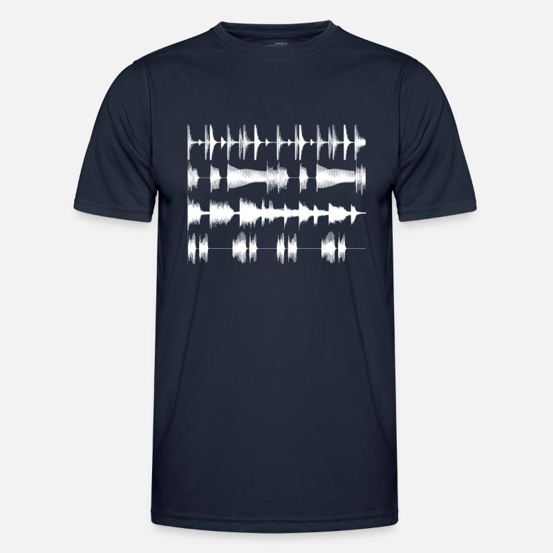 White waveforms - Men's Functional T-Shirt - navy