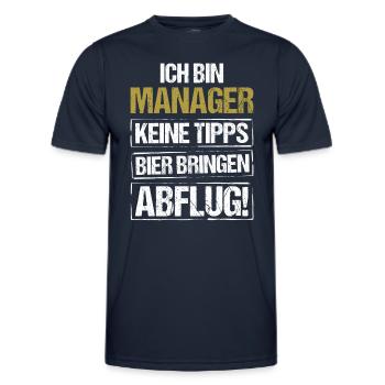 Ich bin Manager - Bier bringen und Abflug - Männer Funktions-T-Shirt - Navy - Vorne - AI Model Male 178 dark (178cm)