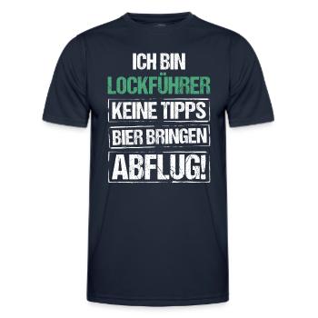 I'm a decoy guide - bring beer and take off - Men's Functional T-Shirt - navy - Front - AI Model Male 178 dark (178cm)