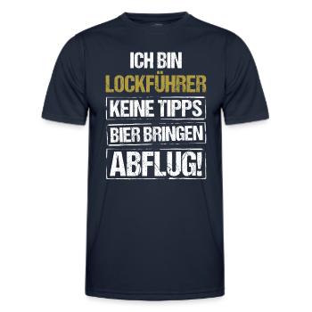 I'm a decoy guide - bring beer and take off - Men's Functional T-Shirt - navy - Front - AI Model Male 178 dark (178cm)