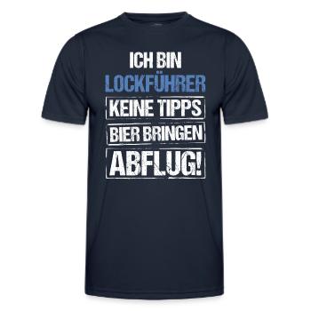 I'm a decoy guide - bring beer and take off - Men's Functional T-Shirt - navy - Front - AI Model Male 178 dark (178cm)