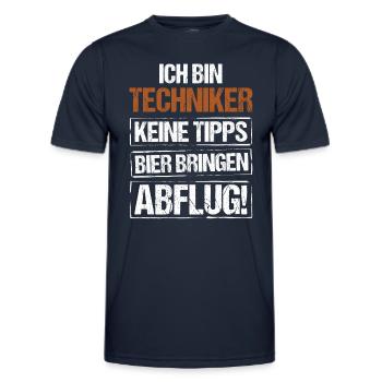 Je suis technicien - apporte de la bière et décolle - T-shirt sport Homme - bleu marine - Devant - AI Model Male 178 dark (178cm)