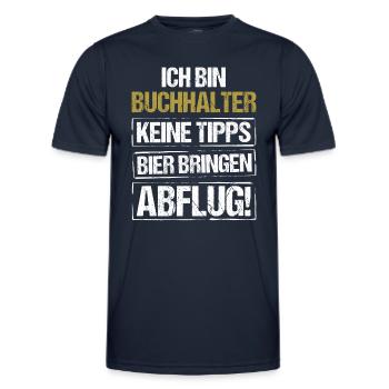 Je suis comptable - apporte de la bière et décolle - T-shirt sport Homme - bleu marine - Devant - AI Model Male 178 dark (178cm)