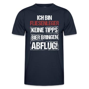 Ich bin Fliesenleger - Bier bringen und Abflug - Männer Funktions-T-Shirt - Navy - Vorne - AI Model Male 178 dark (178cm)
