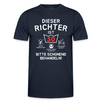 This judge is 50. - Men's Functional T-Shirt - navy - Front - AI Model Male 178 dark (178cm)