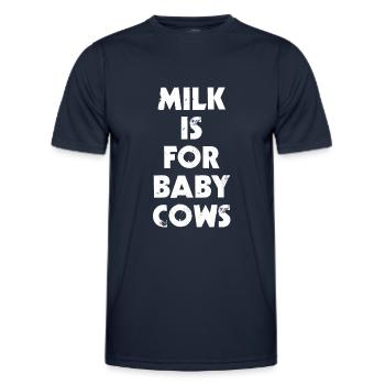 Milk is for Baby Cows Vegan Veganer Tierschutz - Männer Funktions-T-Shirt - Navy - Vorne - AI Model Male 178 dark (178cm)