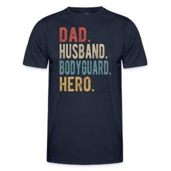 Bodyguard Dad Husband Hero - Men's Functional T-Shirt - navy - Front - AI Model Male 178 dark (178cm)