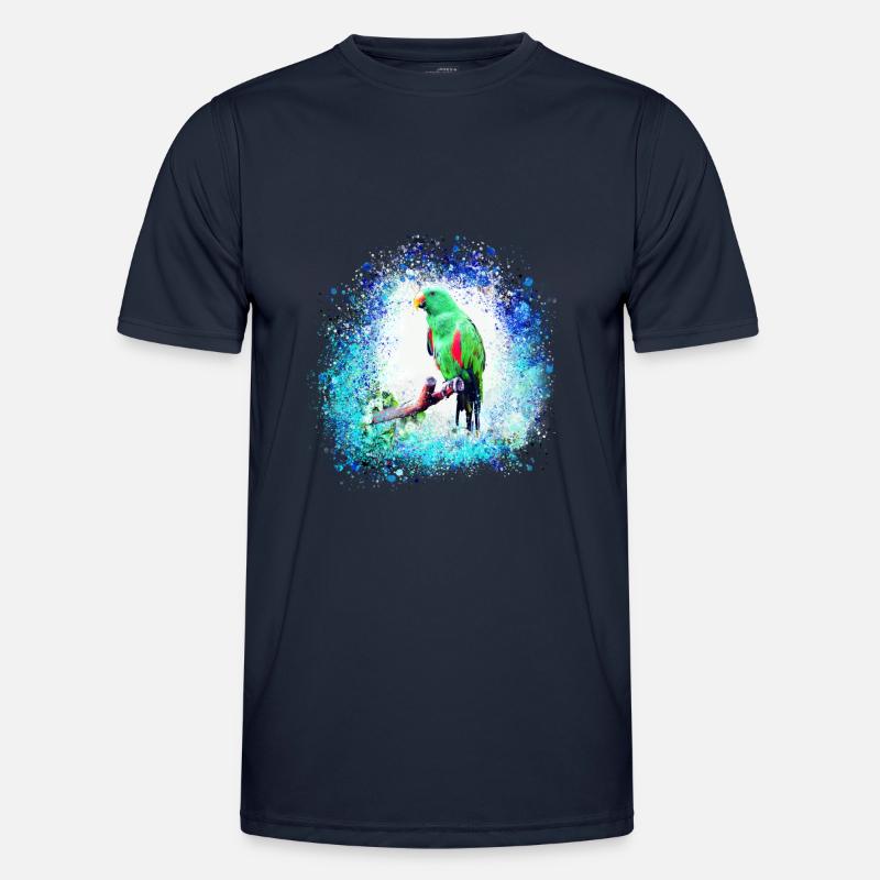 sittich ara,,vogel,graffiti,mint,blau,brush,spray - Männer Funktions-T-Shirt - Navy
