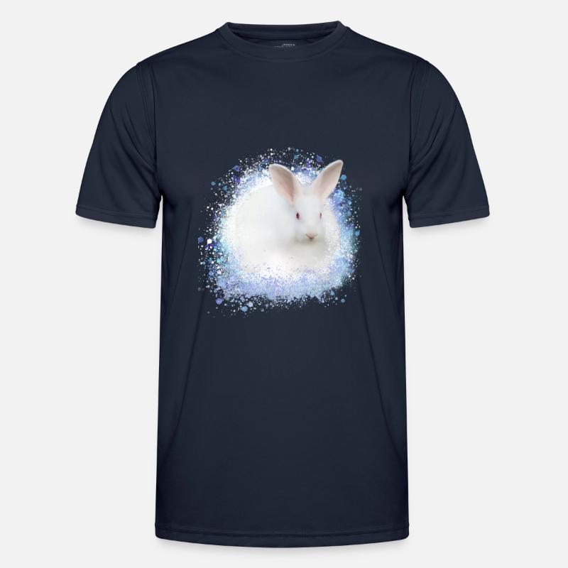 white rabbit,rabbit,graffiti,blue - Men's Functional T-Shirt - navy
