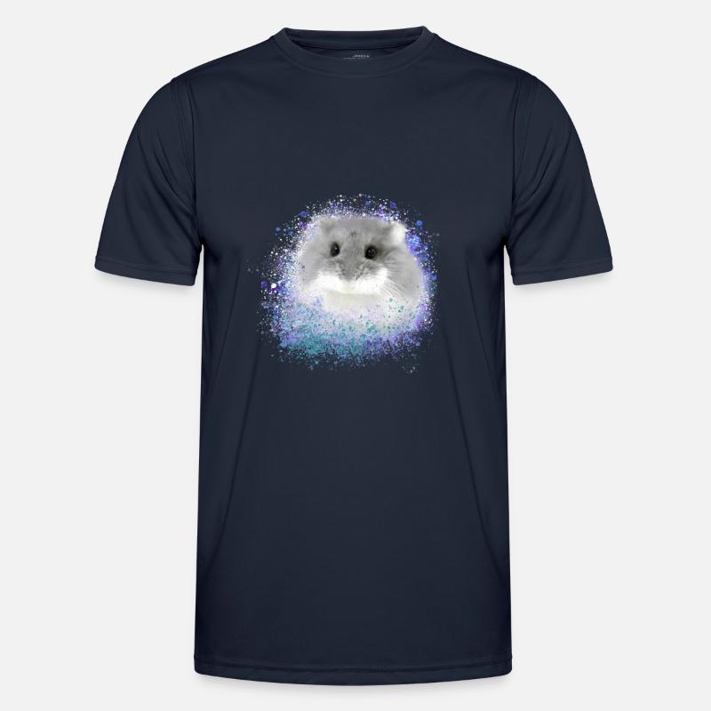 dwarf hamster,hamster,grey,graffiti,painting,blue - Men's Functional T-Shirt - navy