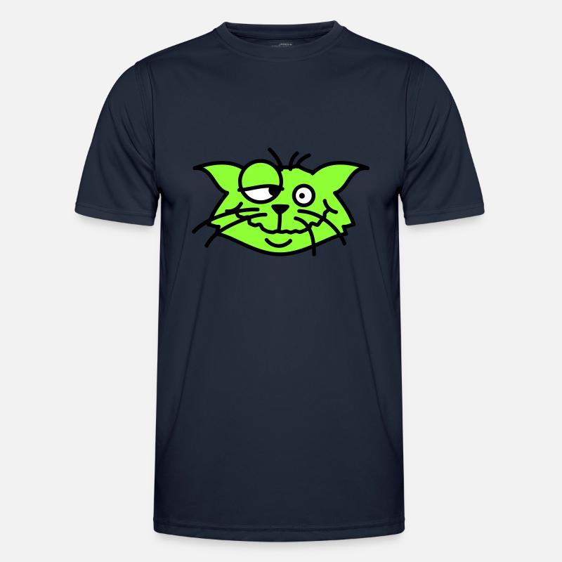 Confused Cat Squints Funny Crazy Grimace Men's Functional T-Shirt