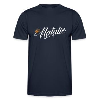 Natalie Nom pour Femmes Enfants Bambins - Natalie - T-shirt sport Homme - bleu marine - Devant - AI Model Male 178 dark (178cm)