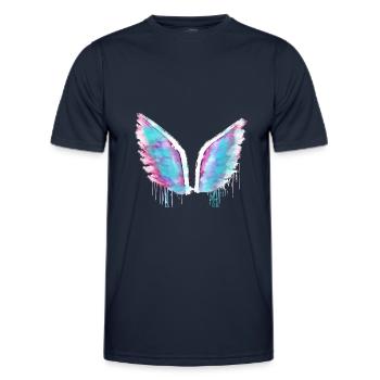 ailes d’ange, ailes, aquarelle, pastel, ailes d’ange - T-shirt sport Homme - bleu marine - Devant - AI Model Male 178 dark (178cm)