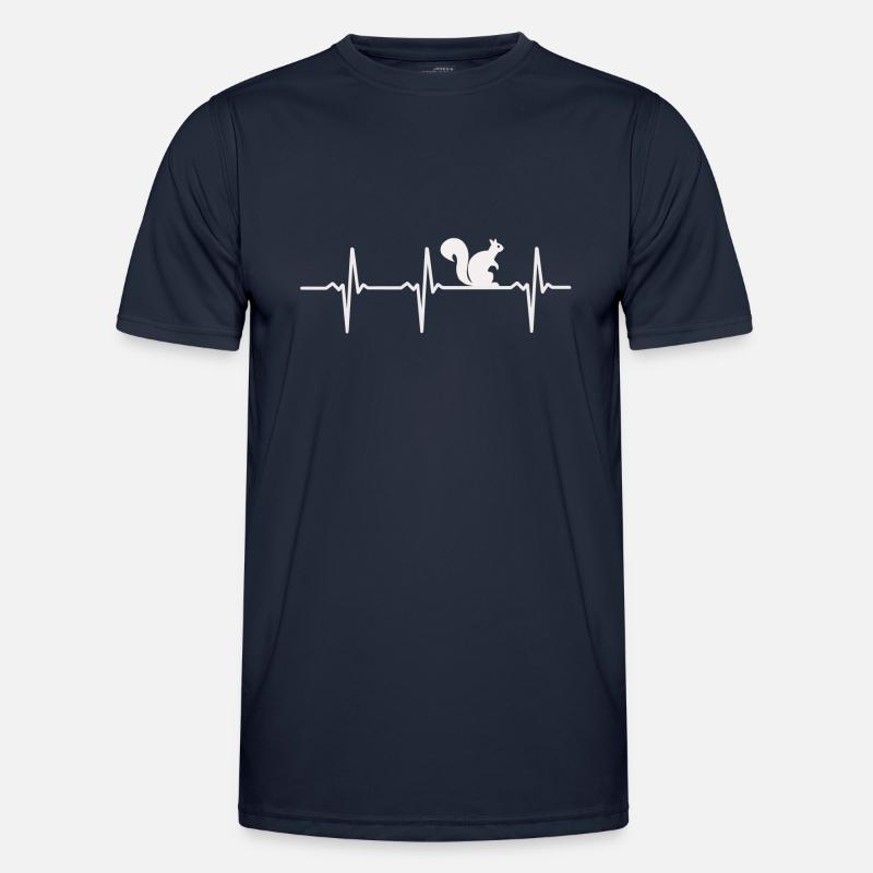 Eichhörnchen EKG Geschenkidee, Kardiogramm - Männer Funktions-T-Shirt - Navy