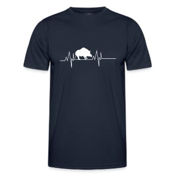 Boar Heartbeat - Men's Functional T-Shirt - navy - Front - AI Model Male 178 dark (178cm)