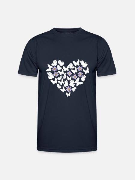 Schmetterlinge im Herzen - Männer Funktions-T-Shirt - Navy