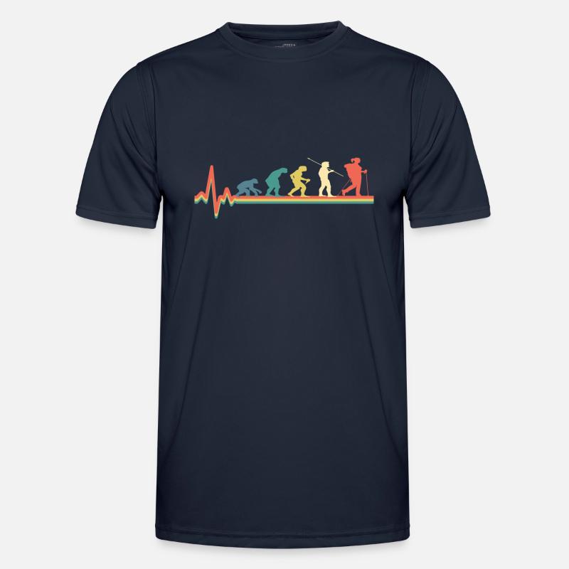 Wandern Wanderung Berge Evolution - Männer Funktions-T-Shirt - Navy