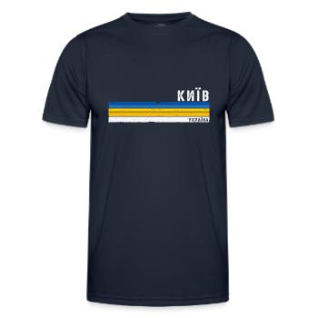 Stolz darauf, Kiew zu lieben - Feiern Sie das ukrainische Erbe - Männer Funktions-T-Shirt - Navy - Vorne - AI Model Male 178 dark (178cm)