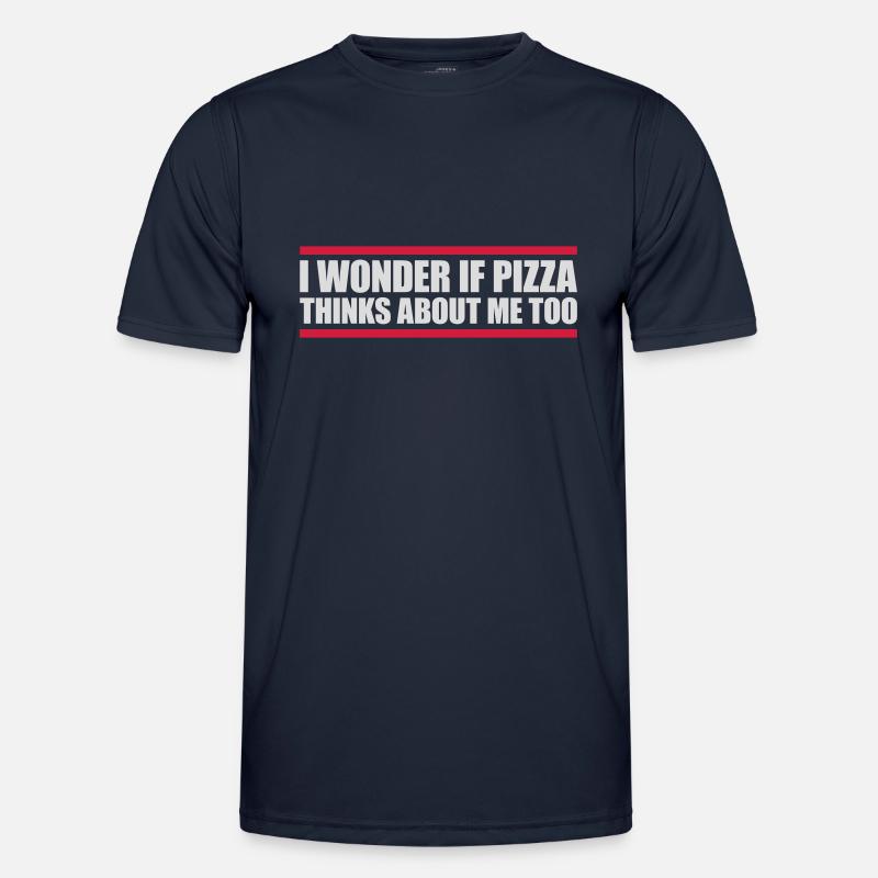 pizza thinks about me - Men's Functional T-Shirt - navy