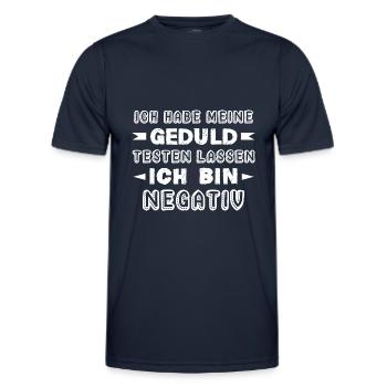 Ich habe meine Geduld testen lassen Ich bin Negati - Männer Funktions-T-Shirt - Navy - Vorne - AI Model Male 178 dark (178cm)
