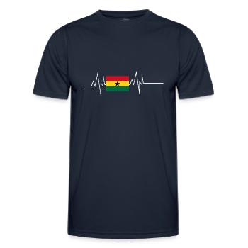 Ghana Flagge Herzschlag - Männer Funktions-T-Shirt - Navy - Vorne - AI Model Male 178 dark (178cm)