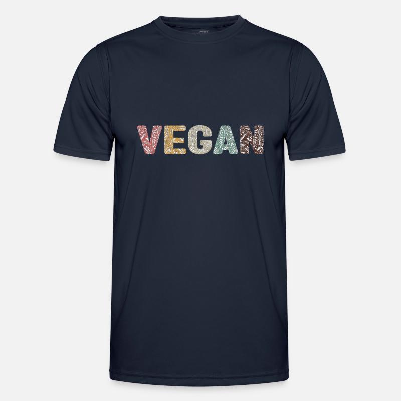 Vegan - botanical pattern - old school - Men's Functional T-Shirt - navy