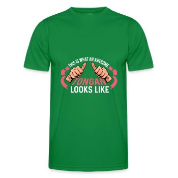 Super Tongan Gutaussehende Person Geschenk - Männer Funktions-T-Shirt - Kelly Green - Vorne - AI Model Male 178 dark (178cm)