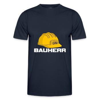Bauherr Baustellen Helm - Männer Funktions-T-Shirt - Navy - Vorne - AI Model Male 178 dark (178cm)