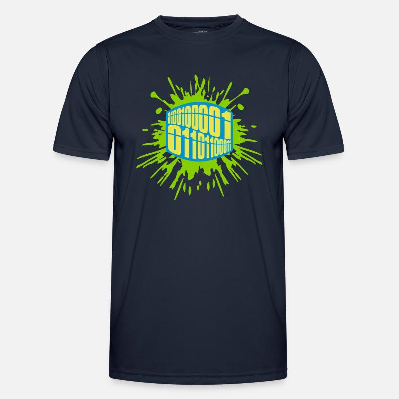 Binär Code Programm Sprache - Männer Funktions-T-Shirt - Navy