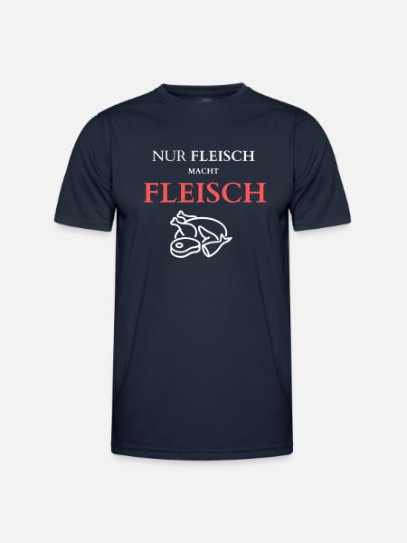 Nur Fleisch macht Fleisch - Männer Funktions-T-Shirt - Navy