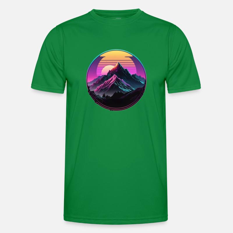 Mount Everest Synthwave Männer Funktions-T-Shirt