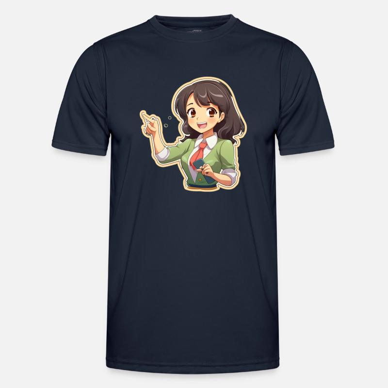 Anime Teach: Fun Explainer - Männer Funktions-T-Shirt - Navy