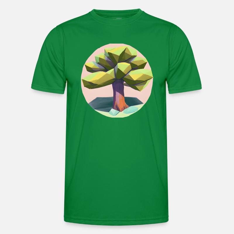 Low Poly - "Singular Low-Poly Tree Beauty" Men's Functional T-Shirt