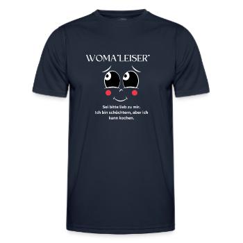 Woma*leiser* - Männer Funktions-T-Shirt - Navy - Vorne - AI Model Male 178 dark (178cm)