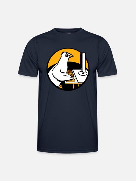 Pigeon Works Office Computer Keyboard Mouse Gamer - Men's Functional T-Shirt - navy