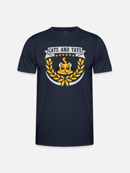 cats and tats quote - Men's Functional T-Shirt - navy