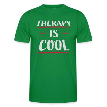 therapy is cool Quote - Men's Functional T-Shirt - kelly green - Front - AI Model Male 178 dark (178cm)