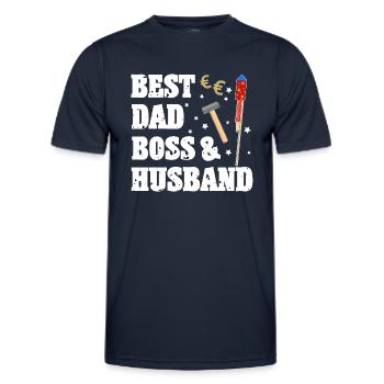 Best dad, and husband - Men's Functional T-Shirt - navy - Front - AI Model Male 178 dark (178cm)
