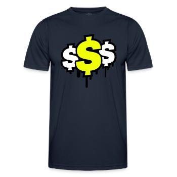 Symbole du dollar - T-shirt sport Homme - bleu marine - Devant - AI Model Male 178 dark (178cm)