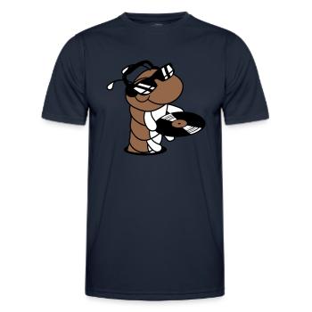DJ Caterpillar Vinyle Disque Lunettes De Soleil Musique de Fête - T-shirt sport Homme - bleu marine - Devant - AI Model Male 178 dark (178cm)